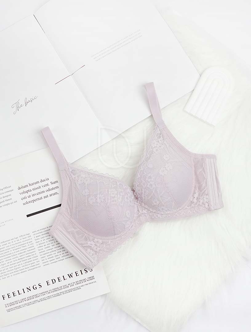 MIT南法小花園 防走光 透氣舒適 軟鋼圈內衣 A-C罩杯(紫)