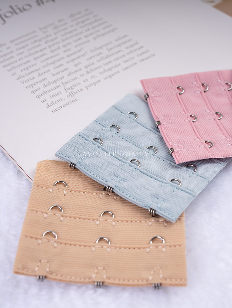 MIT三排三扣 加長背勾 （深膚、藍灰、粉、淺紫、黃）