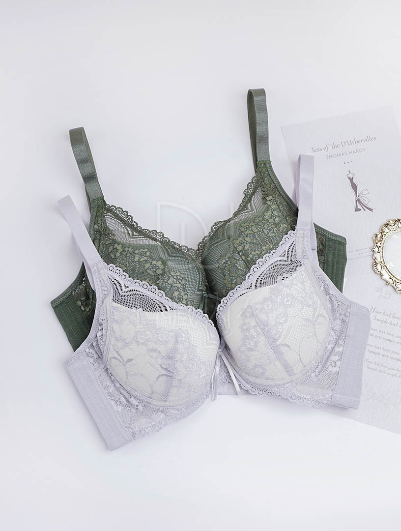 MIT湖畔葉影 上薄下厚 吸濕排汗 軟鋼圈內衣 B-C罩杯(淺灰藍)