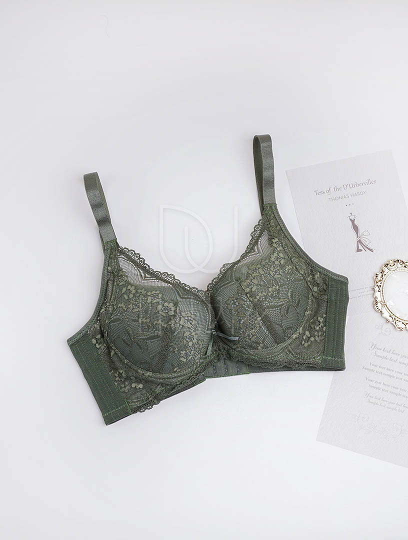 MIT湖畔葉影 上薄下厚 吸濕排汗 軟鋼圈內衣 B-C罩杯(淺灰藍)