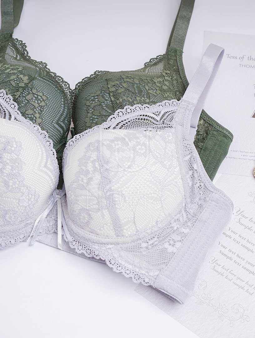 MIT湖畔葉影 上薄下厚 吸濕排汗 軟鋼圈內衣 B-C罩杯(淺灰藍)