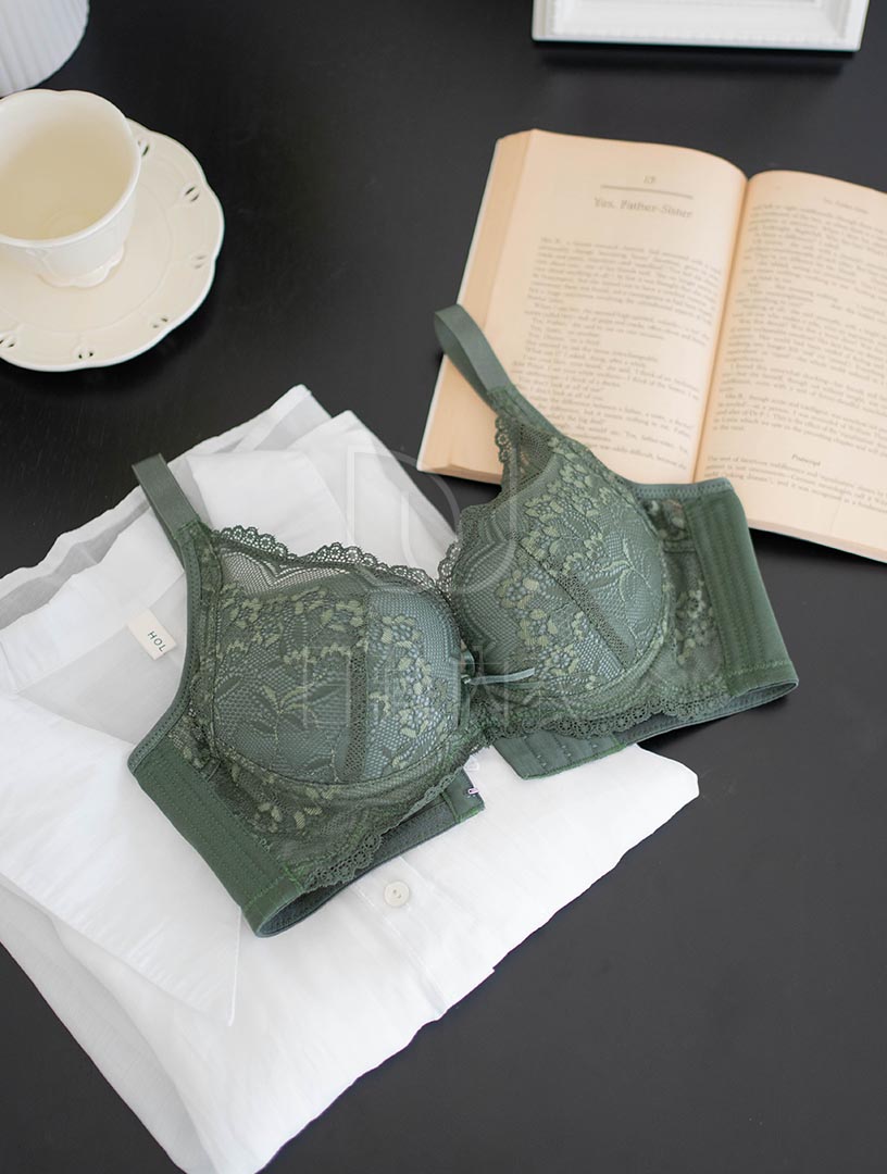 MIT湖畔葉影 上薄下厚 吸濕排汗 軟鋼圈內衣 B-C罩杯(淺灰藍)