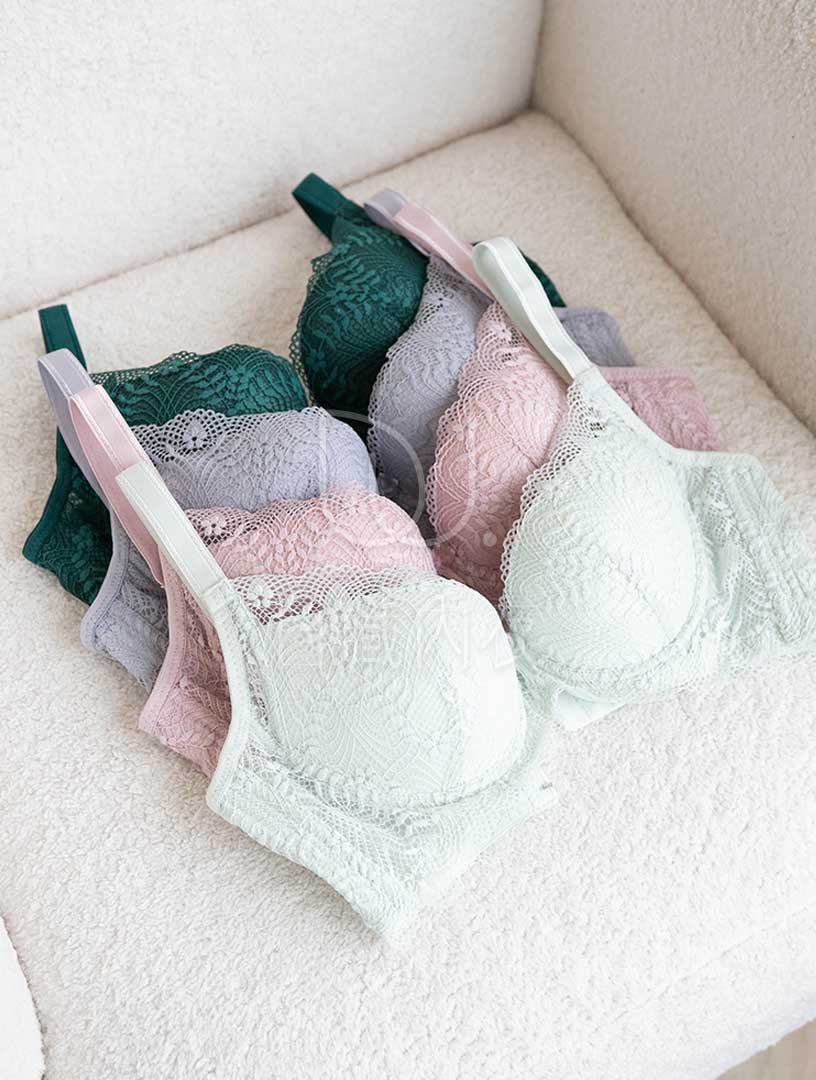 MIT青森小語 上薄下厚 軟鋼圈內衣 B-C罩杯 (淺綠)