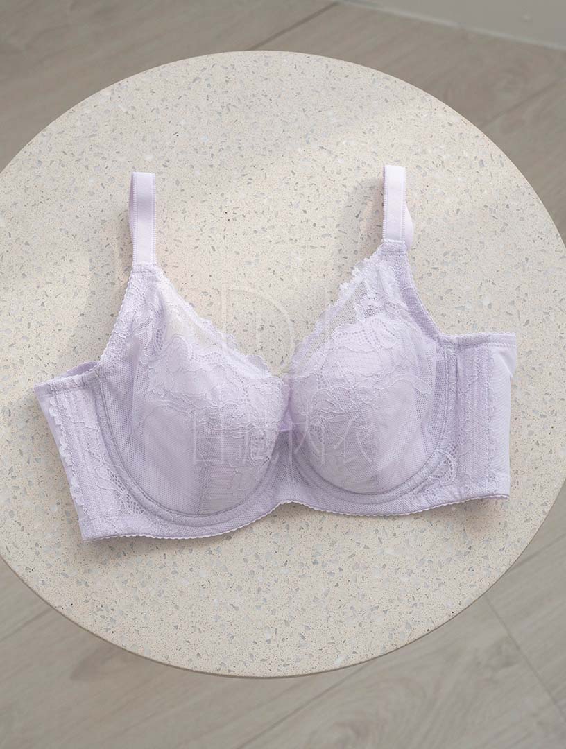 MIT 香頌午後 高脅邊 軟鋼圈內衣 B-D罩杯(淺紫)