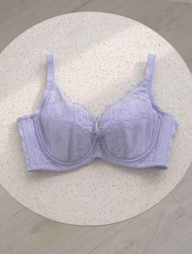 MIT 香頌午後 高脅邊 軟鋼圈內衣 B-D罩杯(淺紫)