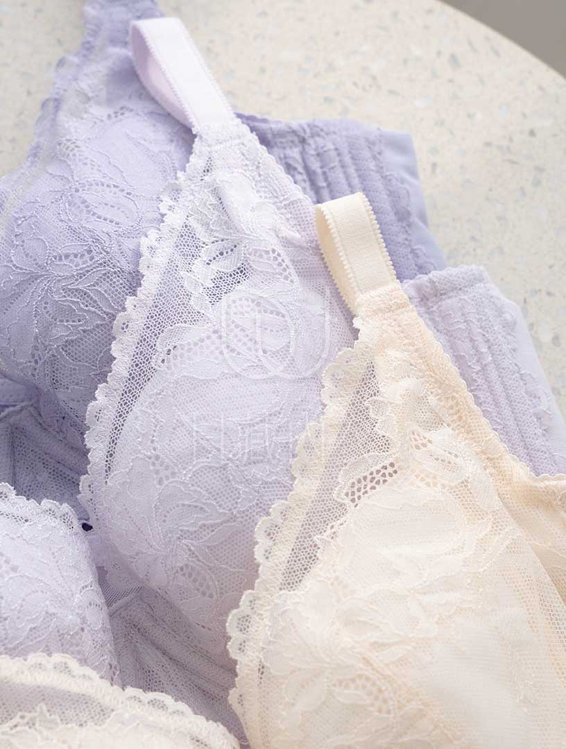 MIT 香頌午後 高脅邊 軟鋼圈內衣 B-D罩杯(淺紫)