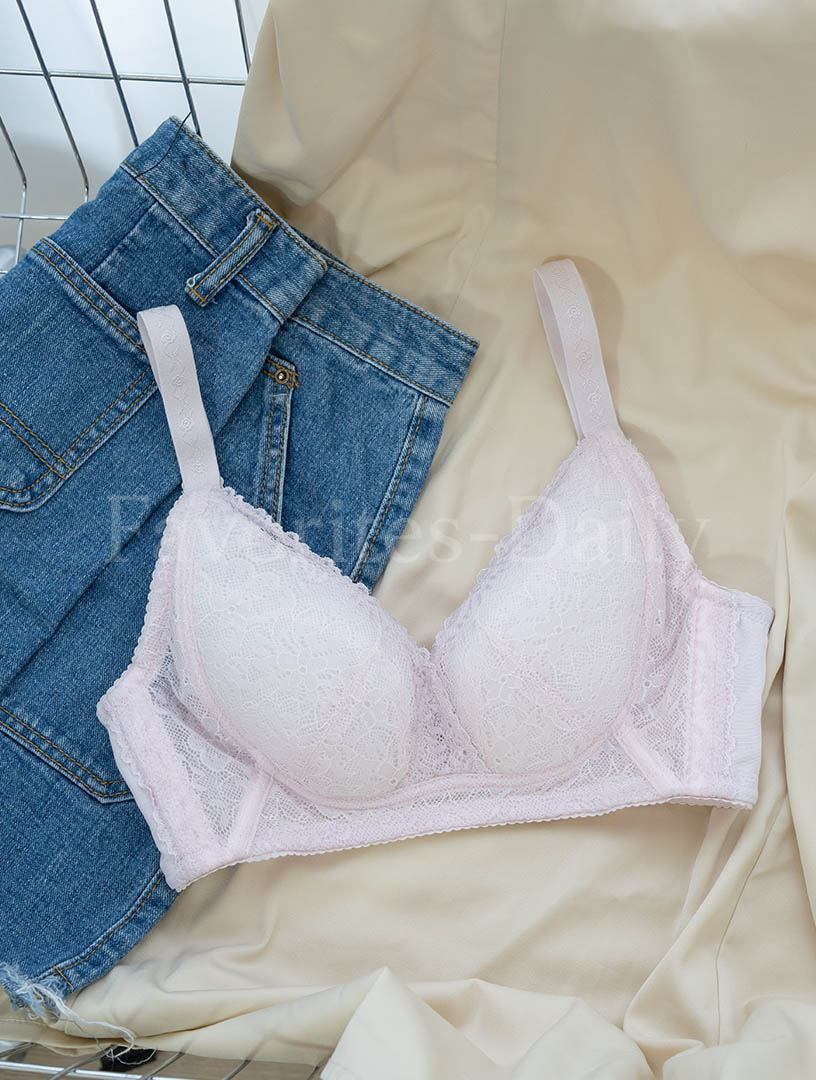 MIT 耀眼星芒 無鋼圈 集中透氣內衣 C-F罩杯 (淺粉)