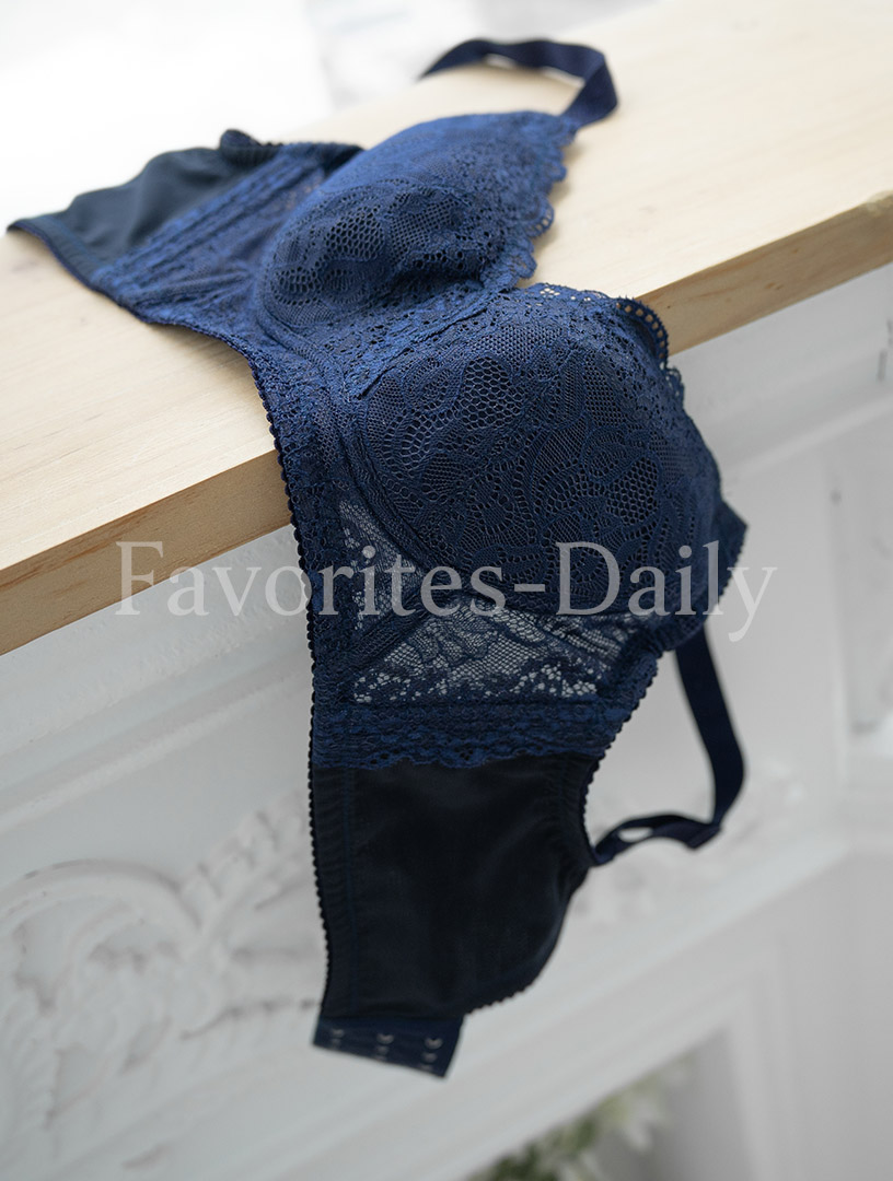 MIT 日光邊境 無鋼圈 集中透氣內衣 C-F罩杯 (深藍)