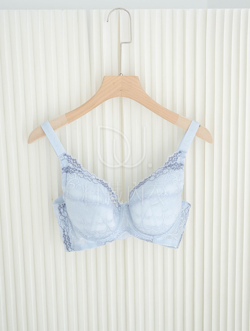 MIT 花境輪廓 支撐包覆 機能內衣(水藍)