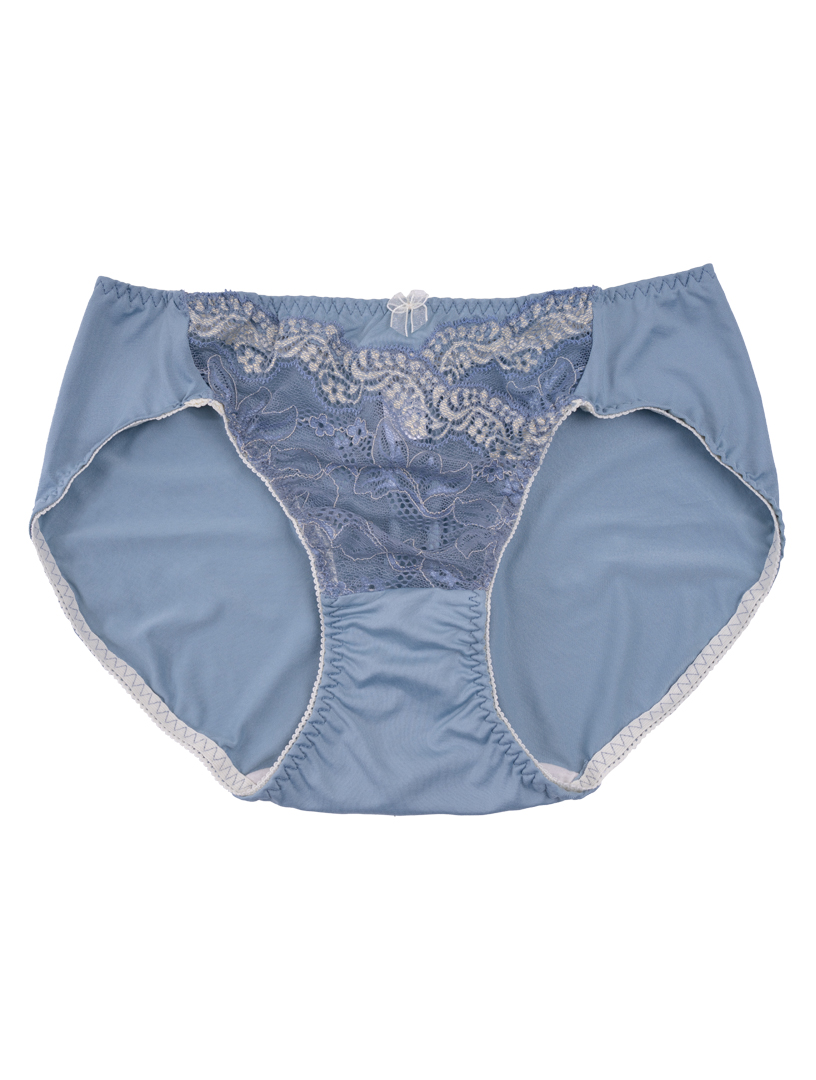 MIT鳶尾花語 大罩杯內衣  【配褲】 M-XL （灰藍）