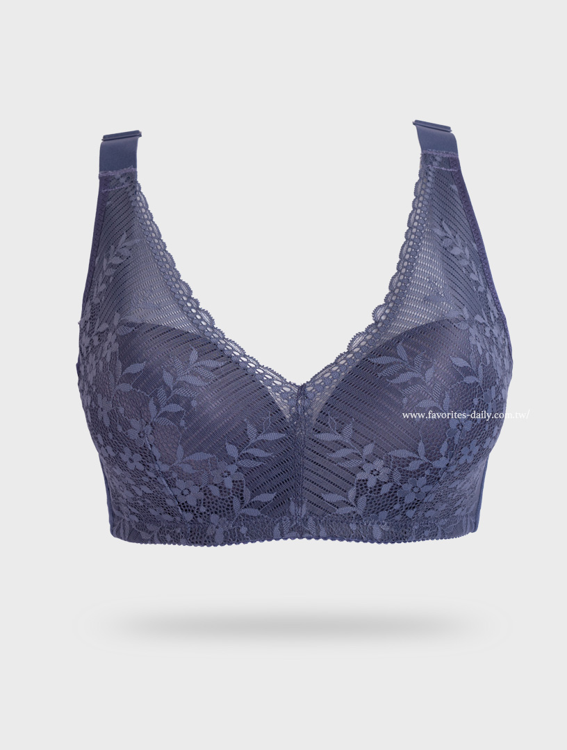 MIT花舞秘境  膠原蛋白 無鋼圈機能內衣(藍)