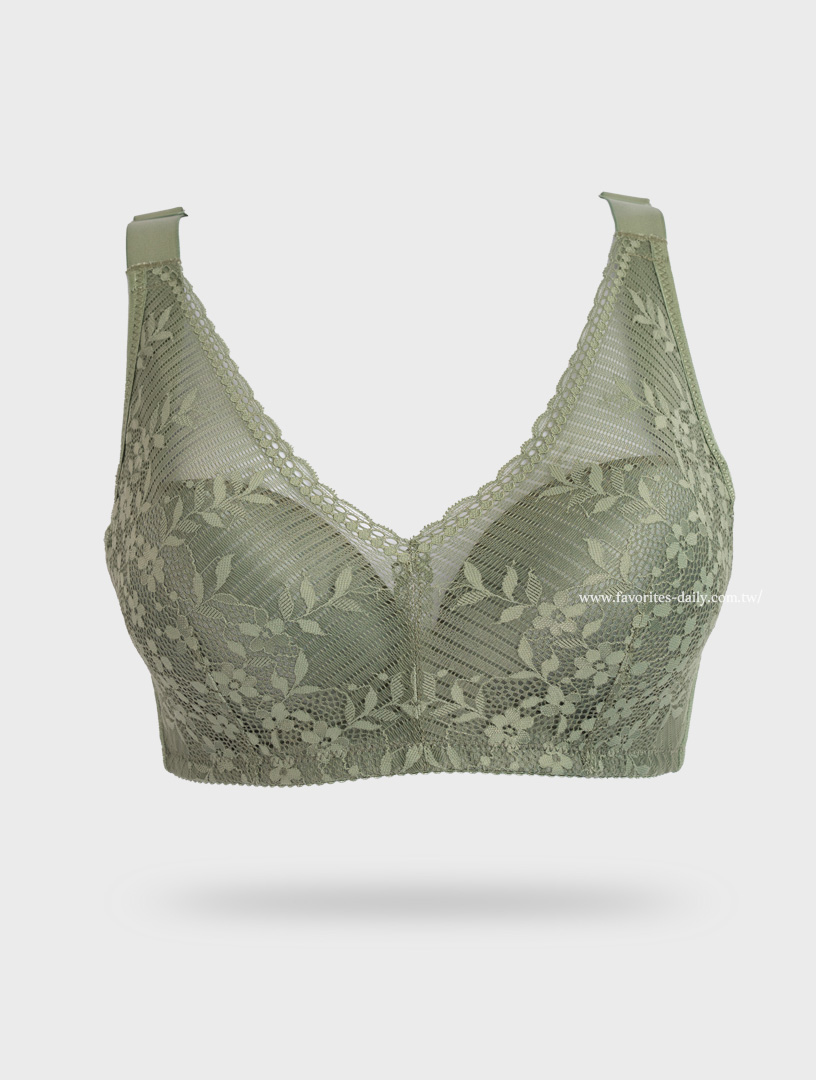 MIT花舞秘境 膠原蛋白 無鋼圈機能內衣(綠)