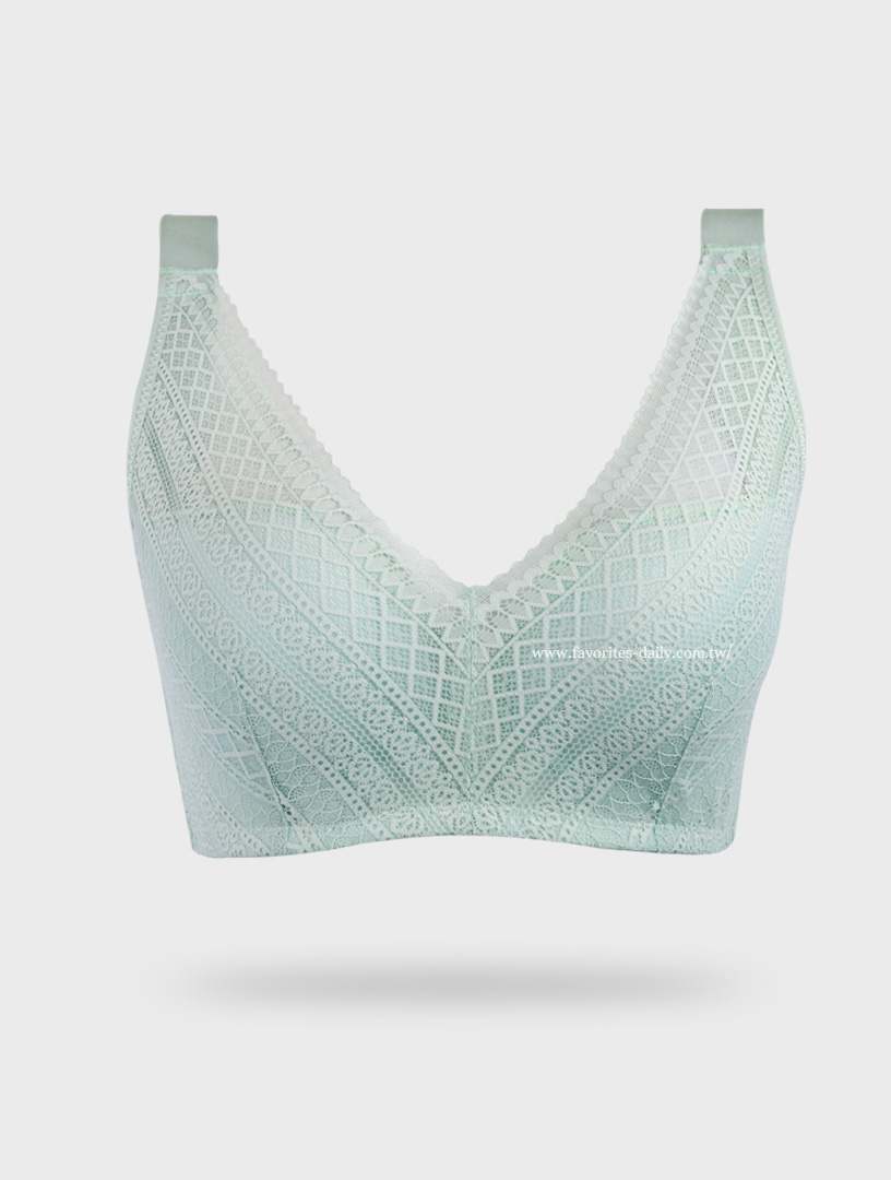 MIT輕風浪花 膠原蛋白 無鋼圈機能內衣(果綠)