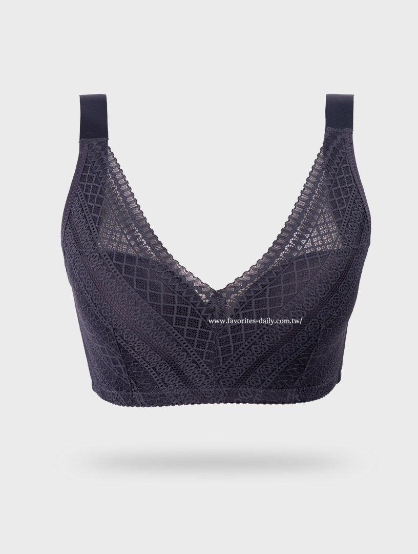 MIT輕風浪花 膠原蛋白 無鋼圈機能內衣(深藍)